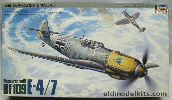 Hasegawa 1/48 Messerschmitt Bf-109 E-4 / E-7 - Helmut Wick Oct '40 Belgium / Wick Sept '40 France / Joachim Muncheberg Spring '41 Sicily / Assi Hahn Oct '40 France / Gunther Rutzow Sep '40 France / Ltn. Steindl '42 Leningrad Sector - (Bf109E4), J2 plastic model kit